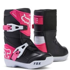Fox Racing Kids Comp Black Pink Motocross Boots