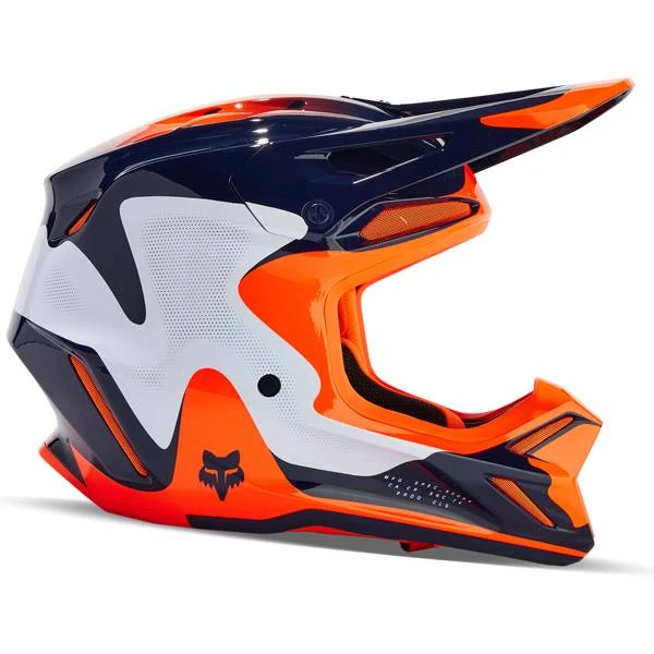 Fox Racing V3 Revise Navy Orange MIPS Motocross Helmet - Image 3