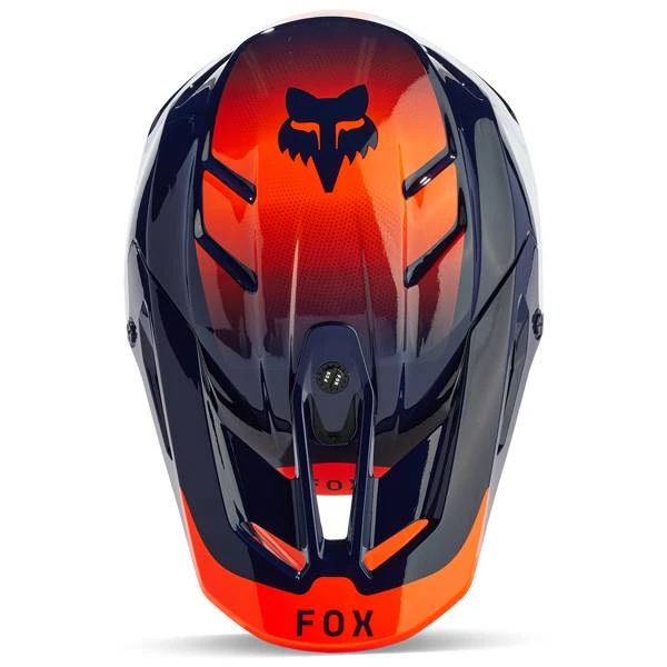 Fox Racing V3 Revise Navy Orange MIPS Motocross Helmet - Image 2