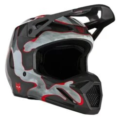 Fox Racing Kids V1 Atlas Grey Red Helmet