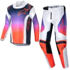 Alpinestars Kids Racer Hoen Light Grey Hot Orange Black Kit Combo
