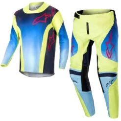 Alpinestars Kids Racer Hoen Yellow Fluo Blue Night Navy Kit Combo