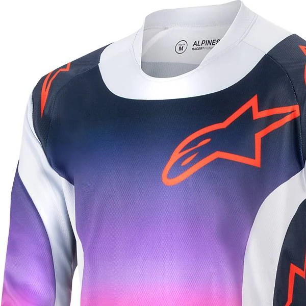 Alpinestars Kids Racer Hoen Light Grey Hot Orange Black Jersey - Image 2