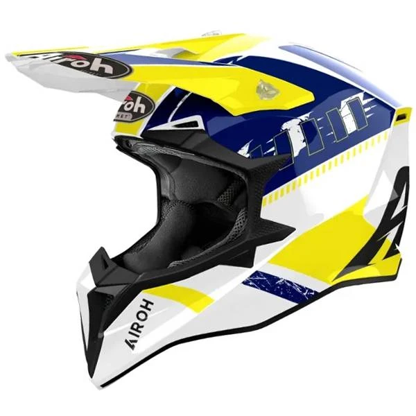 Airoh Wraap Feel Yellow Blue Gloss Helmet