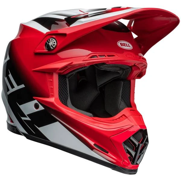 Bell Moto 9S Flex Rail Red White Helmet - Image 3