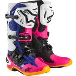Alpinestars Tech 10 Limited Edition Coast White Blue Pink Fluo Boots