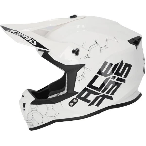 Acerbis Linear Solid White Glossy Motocross Helmet