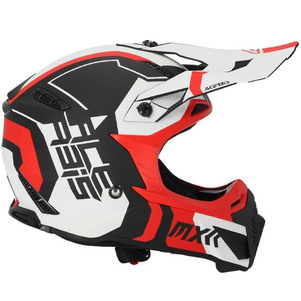 Acerbis Profile 5 White Red Matt Motocross Helmet - Image 3