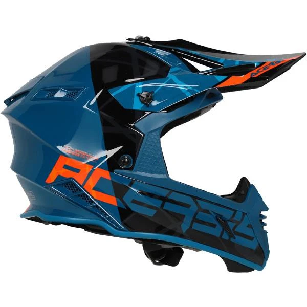 Acerbis X-Track Black Green Glossy Motocross Helmet - Image 3