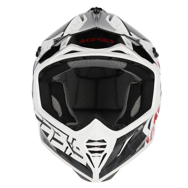 Acerbis X-Track Black White Glossy Motocross Helmet - Image 2