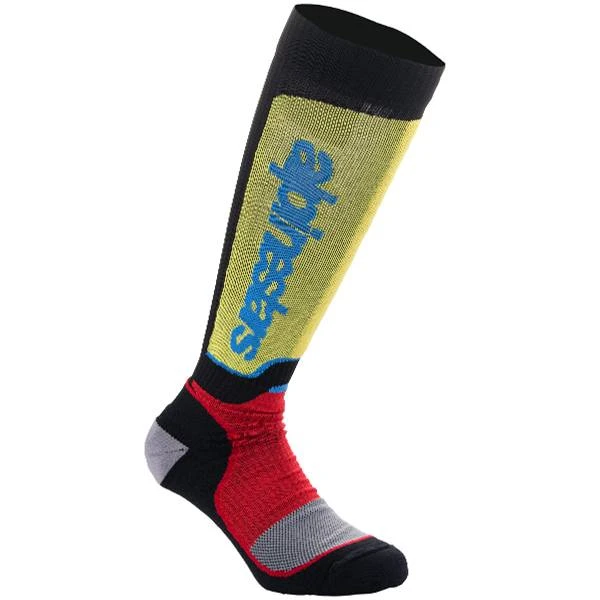Alpinestars Plus Kids Black Red Light Blue MX Socks