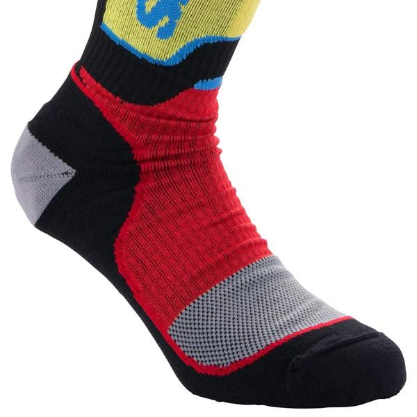 Alpinestars Plus Black Red Light Blue MX Socks - Image 4