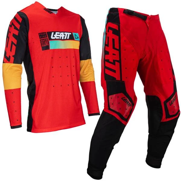 Leatt Moto 4.5 Lite V24 Red Motocross Kit Combo
