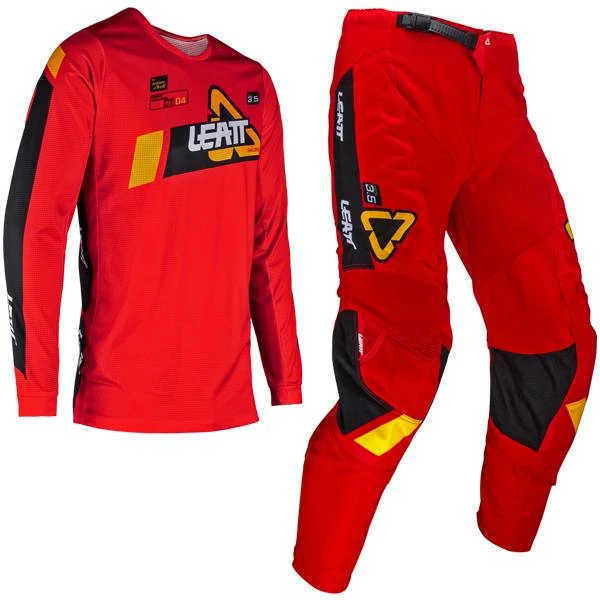 Leatt Kids 3.5 Ride V24 Red Motocross Kit Combo